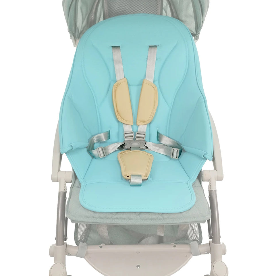Baby Harness For Pushchair Dinner Chair Highchair 5 Points Safety Belt Length Adjust PU Leather Shoulder Crotch PAD Universal