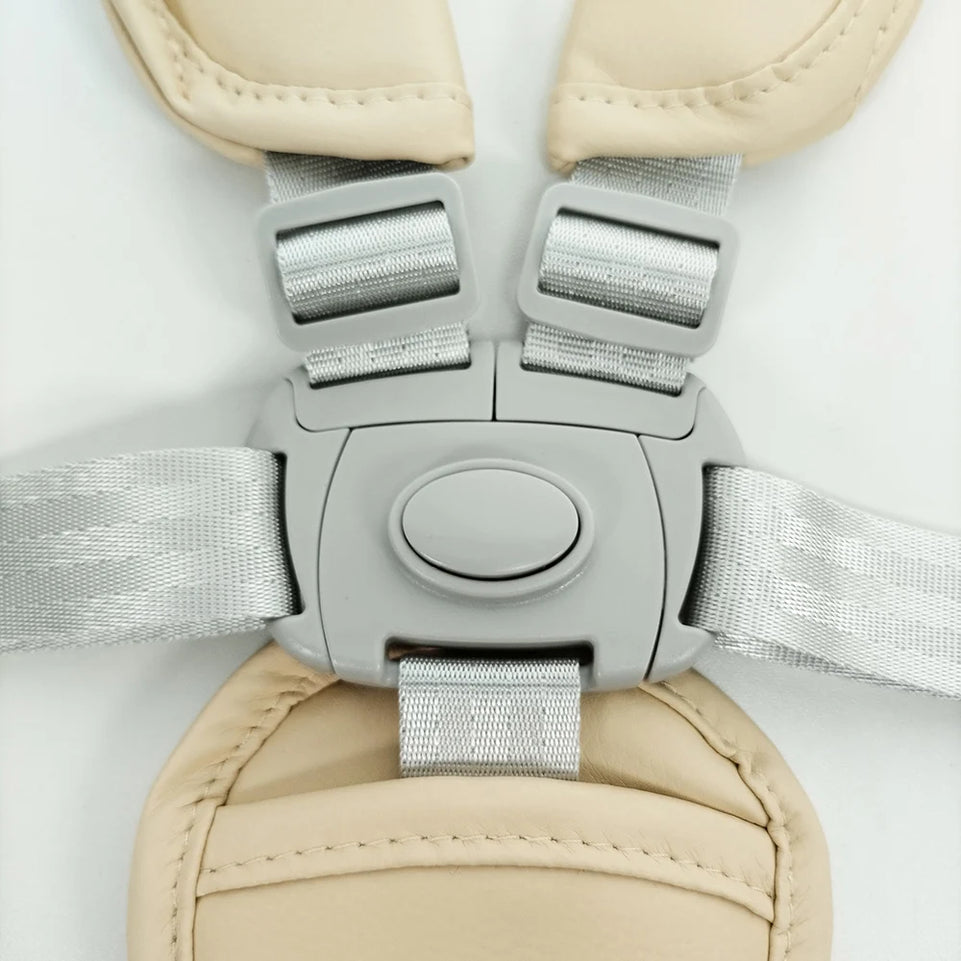 Baby Harness For Pushchair Dinner Chair Highchair 5 Points Safety Belt Length Adjust PU Leather Shoulder Crotch PAD Universal