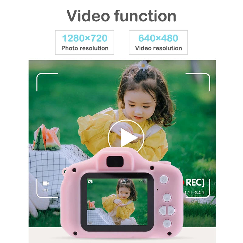 Mini Camera toys for Children 1080P HD Screen Pink Electric Toy for Baby Kids Funny Gift Digital camara fotografica Dropshipping