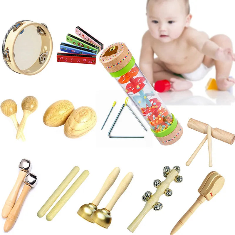 Wooden Educational Toy Musical instruments For Children Rainmaker Rain Sticks Game Kid Montessori Rattles Baby Toys 0 12 Months